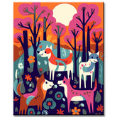 Painting by Numbers for Children Dogs in The forest